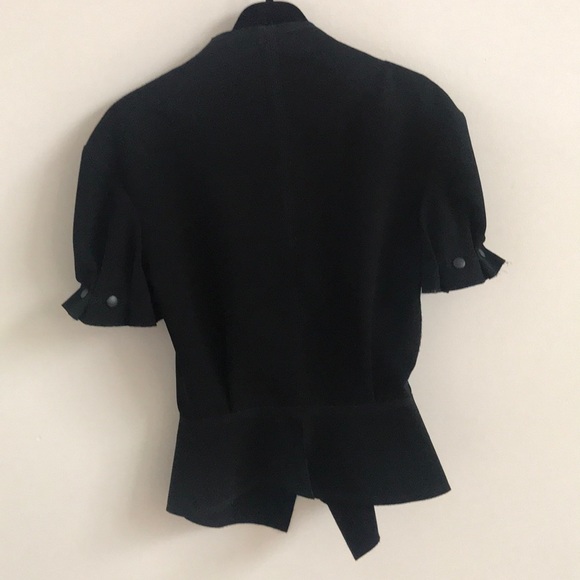 Loewe Black Push-Stud Leather Trim Peplum Jacket - Picture 6 of 8